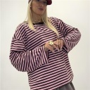 maglia con righe a contrasto oversize mocha